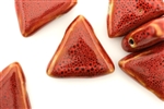 Red Earth Tone Porcelain Beads / Flat Triangle
