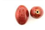 Red Earth Tone Porcelain Beads / Large Egg