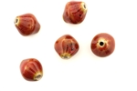 Red Earth Tone Porcelain Beads / Bicone