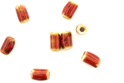 Red Earth Tone Porcelain Beads / Small Tube