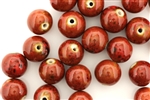 Red Earth Tone Porcelain Beads / 12MM Round