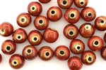 Red Earth Tone Porcelain Beads / 10MM Round
