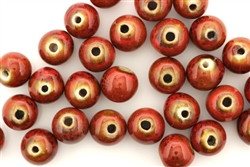 Red Earth Tone Porcelain Beads / 10MM Round