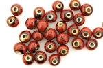 Red Earth Tone Porcelain Beads / 8MM Round