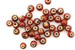 Red Earth Tone Porcelain Beads / 6MM Round