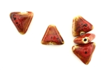Red Earth Tone Porcelain Beads / Small Triangle