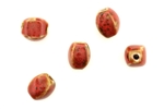 Red Earth Tone Porcelain Beads / Small Squared Barrel