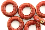Red Earth Tone Porcelain Beads / Large Ring