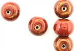 Red Earth Tone Porcelain Beads / Rondelle