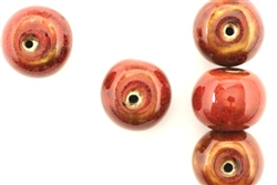 Red Earth Tone Porcelain Beads / Rondelle