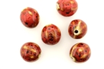 Red Earth Tone Porcelain Beads / 14MM Round