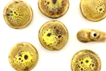 Mustard Yellow Earth Tone Porcelain Beads / Coin