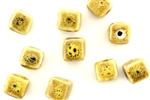 Mustard Yellow Earth Tone Porcelain Beads / Medium Cube