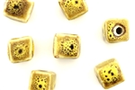 Mustard Yellow Earth Tone Porcelain Beads / Cube