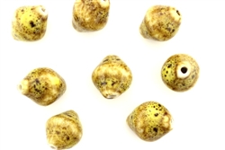Mustard Yellow Earth Tone Porcelain Beads / Bicone
