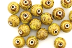 Mustard Yellow Earth Tone Porcelain Beads / 12MM Round
