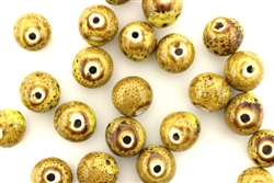 Mustard Yellow Earth Tone Porcelain Beads / 10MM Round