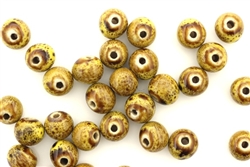 Mustard Yellow Earth Tone Porcelain Beads / 8MM Round