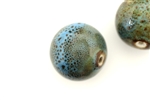 Turquoise Blue Earth Tone Porcelain Beads / Large Round