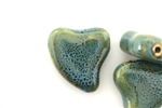 Turquoise Blue Earth Tone Porcelain Beads / Heart