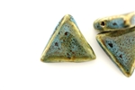 Turquoise Blue Earth Tone Porcelain Beads / Flat Triangle