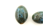Turquoise Blue Earth Tone Porcelain Beads / Large Egg