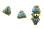 Turquoise Blue Earth Tone Porcelain Beads / Small Triangle