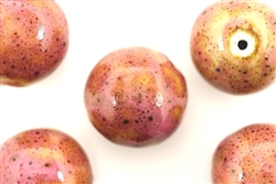 Pink Earth Tone Porcelain Beads / Large Round