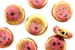 Pink Earth Tone Porcelain Beads / Coin