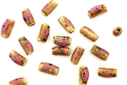Pink Earth Tone Porcelain Beads / Small Tube