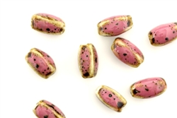 Pink Earth Tone Porcelain Beads / Small Squared Tube