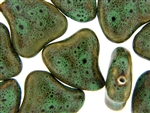 Dark Green Earth Tone Porcelain Beads / Heart