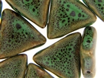 Dark Green Earth Tone Porcelain Beads / Flat Triangle