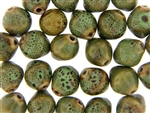 Dark Green Earth Tone Porcelain Beads / Bicone