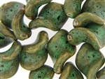 Dark Green Earth Tone Porcelain Beads / Twist