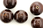 Chocolate Brown Earth Tone Porcelain Beads / Large Round