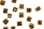 Chocolate Brown Earth Tone Porcelain Beads / Medium Cube