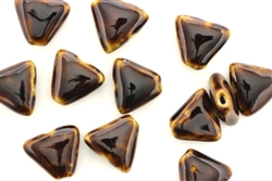 Chocolate Brown Earth Tone Porcelain Beads / Small Triangle