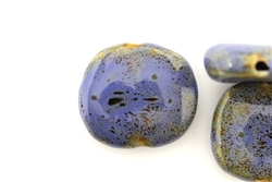 Purple Earth Tone Porcelain Beads / Puffed Square