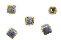 Purple Earth Tone Porcelain Beads / Medium Cube