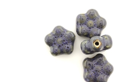 Purple Earth Tone Porcelain Beads / Small Flower
