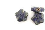 Purple Earth Tone Porcelain Beads / Large Flower