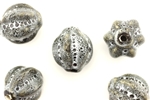 Grey Earth Tone Porcelain Beads / 21MM Fluted Round