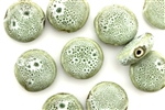 Sage Green Earth Tone Porcelain Beads / Coin