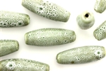 Sage Green Earth Tone Porcelain Beads / Oval Tube