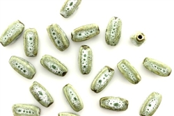 Sage Green Earth Tone Porcelain Beads / Small Squared Tube