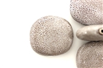 Mocha Earth Tone Porcelain Beads / Puffed Square