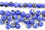 Bead, Evil Eye, Glass, Round, 8MM, Light Blue