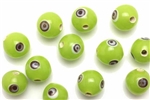 Bead, Evil Eye, Glass, Round, 10MM, Light Green