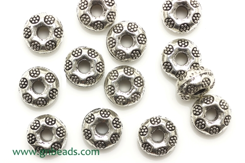 "Pewter" Beads / 9MM Donut,Antique Silver